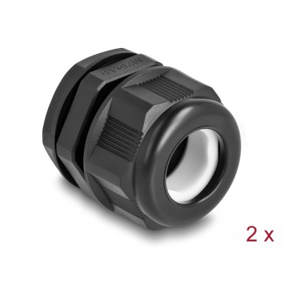 Delock EX Cable Gland M25 black 2 pieces