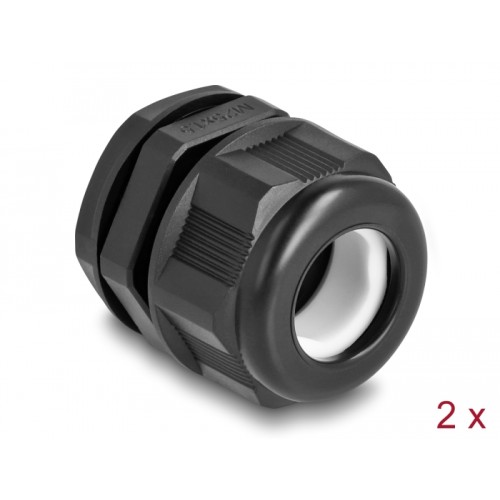 Delock EX Cable Gland M25 black 2 pieces