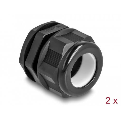 Delock EX Cable Gland M32 black 2 pieces