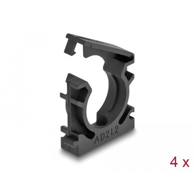 Delock Cable sleeve holder with locking clip 21.2 mm 4 pieces black