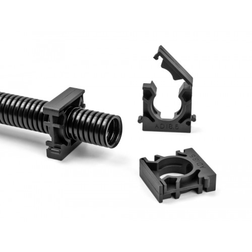 Delock Cable sleeve holder with locking clip 25 mm 4 pieces black