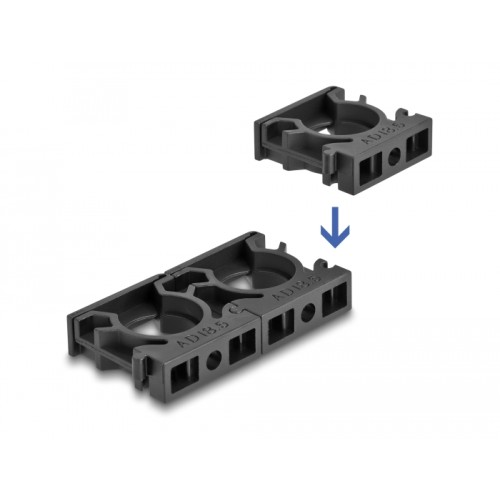Delock Cable sleeve holder with locking clip 28.5 mm 4 pieces black