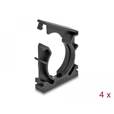Delock Cable sleeve holder with locking clip 34.5 mm 4 pieces black