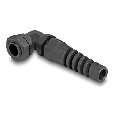 Delock Cable Gland with strain relief 90° angled PG7 black