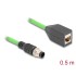 Delock M12 Cable A-coded 8 pin male to RJ45 female PUR (TPU) 0.5 m