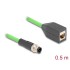 Delock M12 Cable D-coded 4 pin male to RJ45 female PUR (TPU) 0.5 m