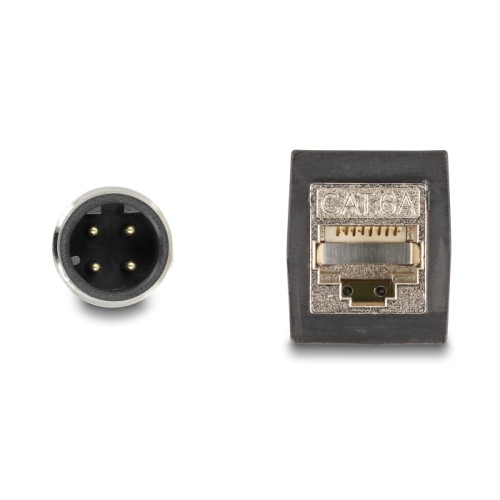 Delock M12 Cable D-coded 4 pin male to RJ45 female PUR (TPU) 0.5 m