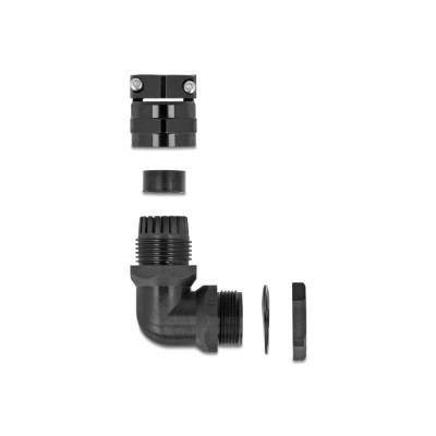 Delock Cable Gland with strain relief and bending protection 90° angled PG11 black 2