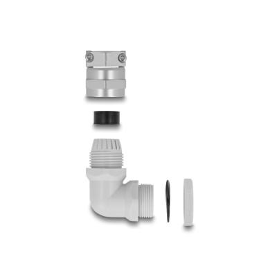Delock Cable Gland with strain relief and bending protection 90° angled PG13,5 grey 2