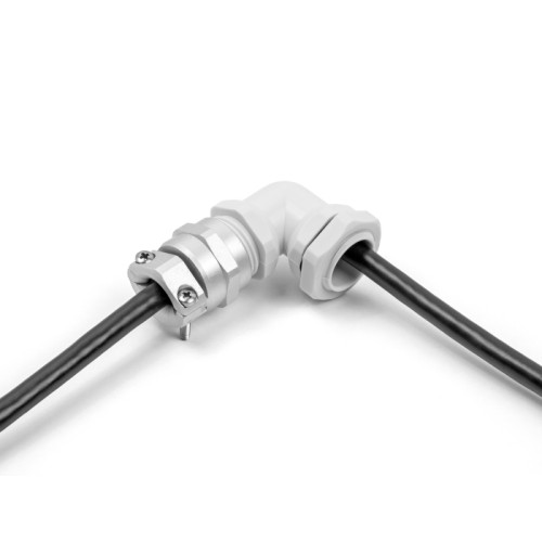 Delock Cable Gland with strain relief and bending protection 90° angled PG16 grey