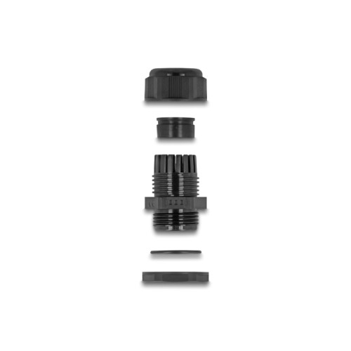 Delock Cable Gland M16 with ventilation IP68 dust and waterproof black 2 pieces