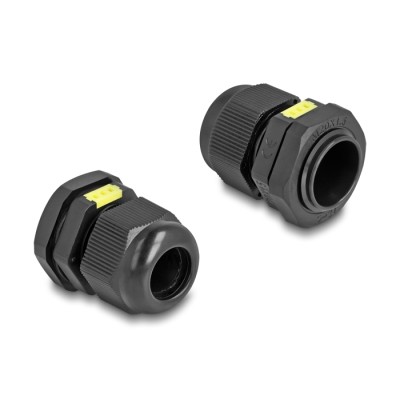 Delock Cable Gland M20 with ventilation IP68 dust and waterproof black 2 pieces 2