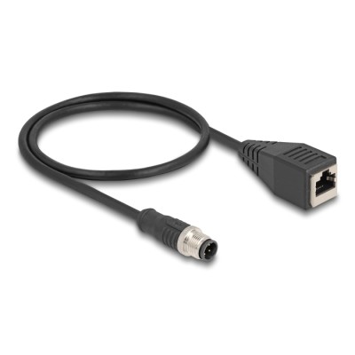 Delock M12 Cable D-coded 4 pin male to RJ45 female PVC 0.5 m 2