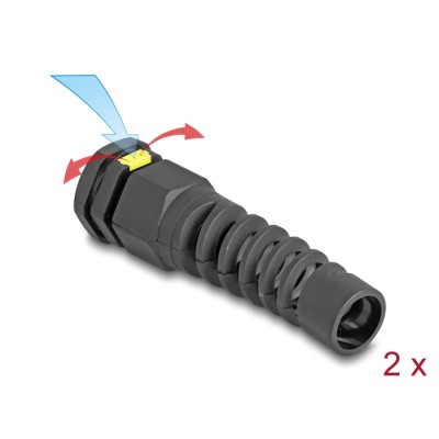 Delock Cable Gland M20 with ventilation and strain relief IP68 dust and waterproof black 2 pieces