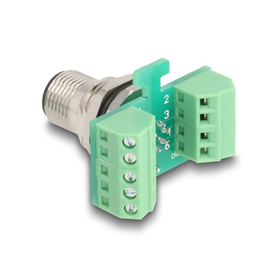 Delock M12 Transfer Module Adapter A-coded 8 pin male to 9 pin terminal block for installation 2