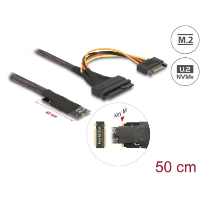 Delock M.2 Key M to U.2 SFF-8639 NVMe Adapter with 50 cm cable