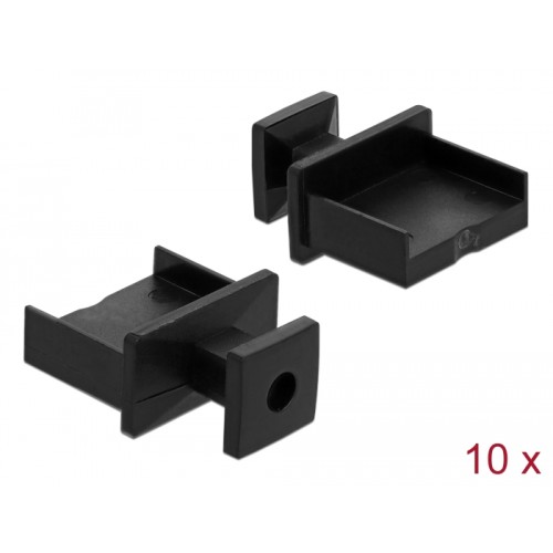 Delock Dust Cover for USB Type-A female with grip 10 pieces black