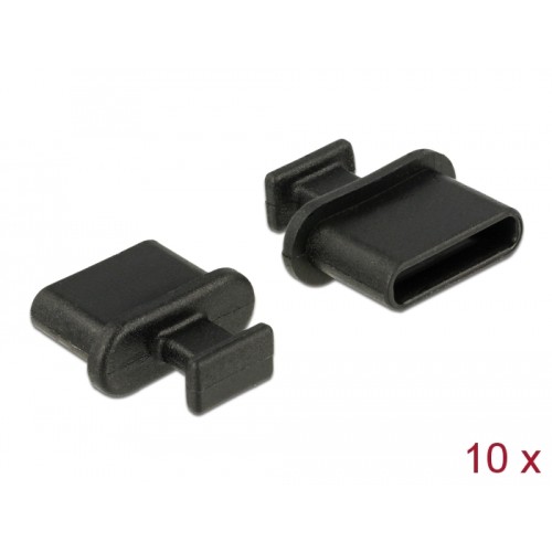 Delock Dust Cover for USB Type-C™ female with grip 10 pieces black