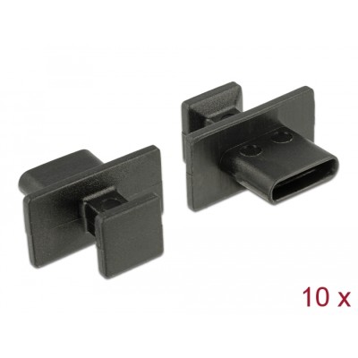 Delock Dust Cover for USB Type-C™ female with big grip 10 pieces black