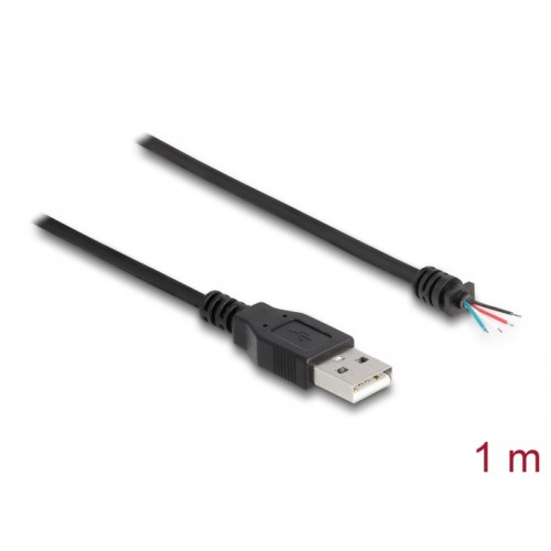 Delock Cable USB 2.0 Type-A male to 4 x open wires 1 m black