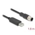 Delock M12 Serial Connection Cable with FTDI chipset, USB 2.0 Type-A male to M12 RS-232 male A-coded 8 pin 1.8 m black