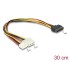 Delock Cable Y- Power SATA male 15 pin > 4 pin Molex female + 4 pin floppy