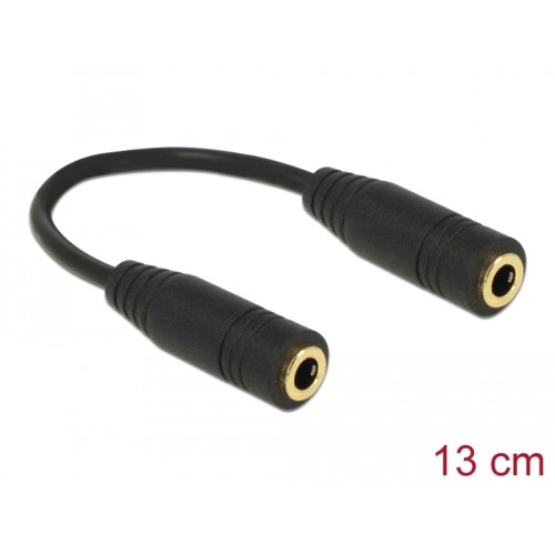 Delock Adapter Audio Stereo Jack 3.5 mm 4 pin female > female 13 cm