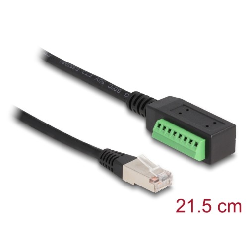 Delock RJ45 Cable Cat.5e plug to Terminal Block Adapter 21.5 cm