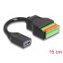 Delock USB 3.2 Gen 1 Cable Type-A female to Terminal Block Adapter with push button 15 cm