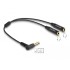Delock Audio Splitter stereo jack male 3.5 mm to 2 x stereo jack female 3.5 mm 4 pin angled