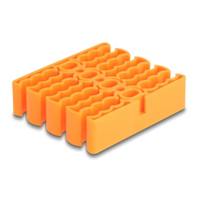 Delock Cable Organizer with 24 cable entries orange