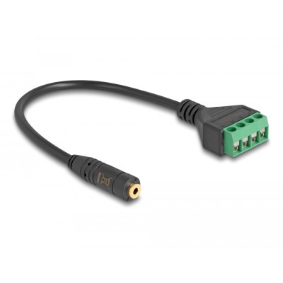 Delock Cable Stereo jack female 2.5 mm 4 pin to Terminal Block Adapter 20 cm 2