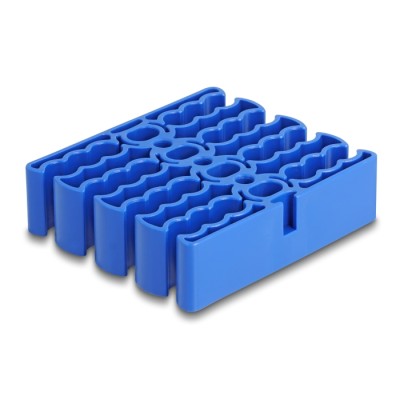 Delock Cable Organizer with 24 cable entries blue