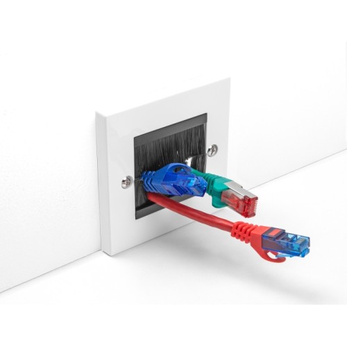 Delock Cable Management Cover 86 x 86 mm with black Brush Strips