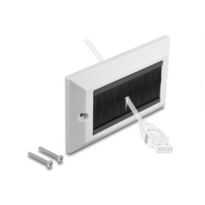 Delock Cable Management Cover 146 x 86 mm with black Brush Strips
