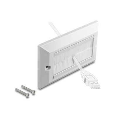 Delock Cable Management Cover 146 x 86 mm with white Brush Strips
