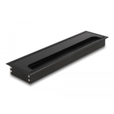 Delock Cable grommet for table mounting with brush 300 x 80 x 28 mm black
