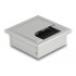 Delock Cable grommet for table mounting with brush 80 x 80 x 28 mm silver