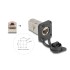 Delock D-Type RJ45 built-in connector / coupler Cat.6A STP with protective cap IP66 dust and waterproof