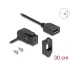 Delock Keystone Module Mini DisplayPort panel mount female to DisplayPort female 45° angled with 30 cm cable 8K 30 Hz black