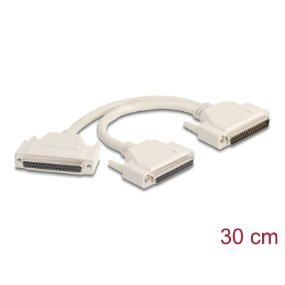 Delock Adapter Y-Cable Splitter D-Sub 37 pin male to 2 x D-Sub 37 pin female with screws 30 cm