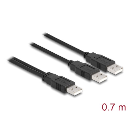 Delock USB 2.0 cable Type-A to 2 x Type-A 70 cm