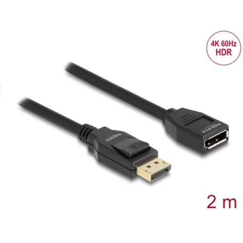 Delock DisplayPort 1.2 extension cable 4K 60 Hz 2 m