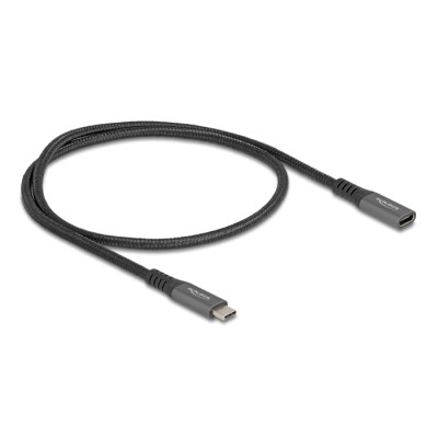 Delock USB 10 Gbps Extension Cable USB Type-C™ male to female PD 3.0 100 W 0.5 m grey metal 2