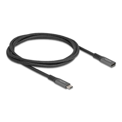 Delock USB 10 Gbps Extension Cable USB Type-C™ male to female PD 3.0 100 W 1 m grey metal 2