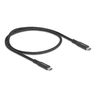 Delock USB 20 Gbps Cable USB Type-C™ male to male PD 3.0 100 W E-Marker 0.5 m black metal 2