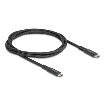 Delock USB 20 Gbps Cable USB Type-C™ male to male PD 3.0 100 W E-Marker 1 m black metal 2
