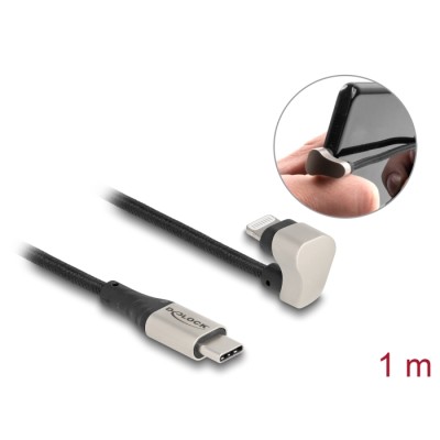 Delock Data and charging cable USB Type-C™ to Lightning™ for iPhone™ and iPad™ 180° angled 1 m MFi