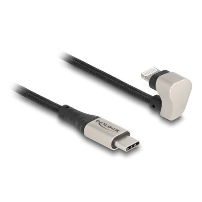 Delock Data and charging cable USB Type-C™ to Lightning™ for iPhone™ and iPad™ 180° angled 1 m MFi 2