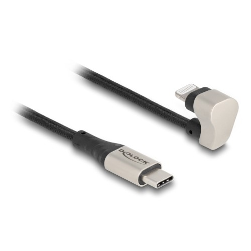 Delock Data and charging cable USB Type-C™ to Lightning™ for iPhone™ and iPad™ 180° angled 1 m MFi